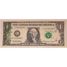 UNITED STATES OF AMERICA 1999 . ONE 1 DOLLAR BANKNOTE . ERROR . INK TRANSFER